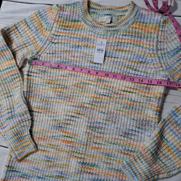 LOFT Petite Rainbow Spacedye Sweater Dress Size Small - Picture 3 of 11